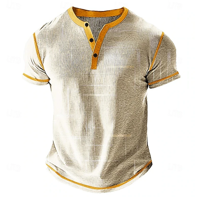 Herren Atmungsaktives Sommer-Poloshirt Outdoor Freizeit Sport Kurzarm-T-Shirt V-Ausschnitt Design Alltägliche Ausgehmode Oberteil – Detail 13