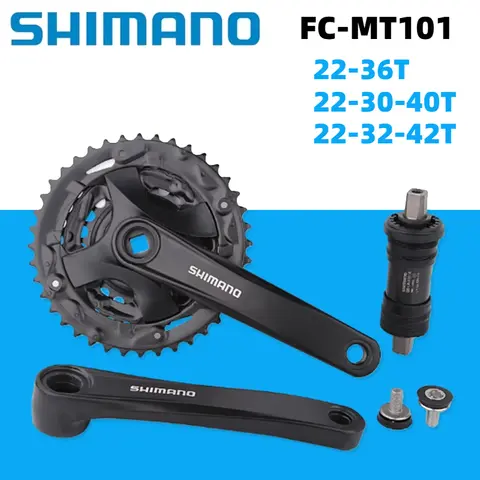 Shimano ALIVIO FC MT101 크랭크 산악 자전거 자전거 크랭크셋 MT101 3×9 속도 170mm 40-30-22T 42-32-22T