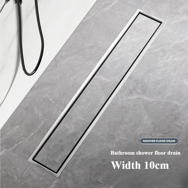 Bathroom shower floor drain gold rectangular 10cm concealed 304 stainless steel floor drain