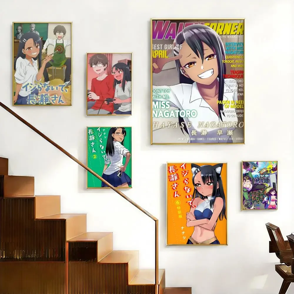 Anime Don't Toy with Me Miss Nagatoro Poster HD Self-Adhesive No Residue After Removal Ideal for All Kinds of Wall Decor