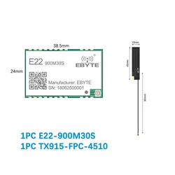SX1262 1W Wireless Transceiver LoRa 915MHz E22-900M30S SMD Stamp Hole Antenna 850-930MHz TCXO rf Transmitter and Receiver
