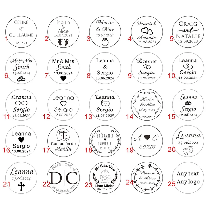 50pcs Personalized Name Baby Shower Baptism Tag Engraved Acrylic Round Circle Table Party Decoration Custome Wedding Gift Favors