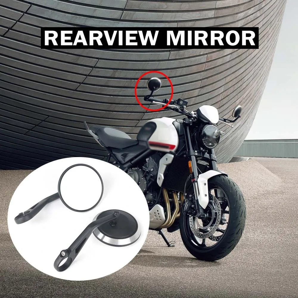 

Motorcycle CNC Handlebar Handle Bar Rearview Side Mirrors Bar End Mirror Kit For Street Trident 660 Bobber T120 Daytona 660 675