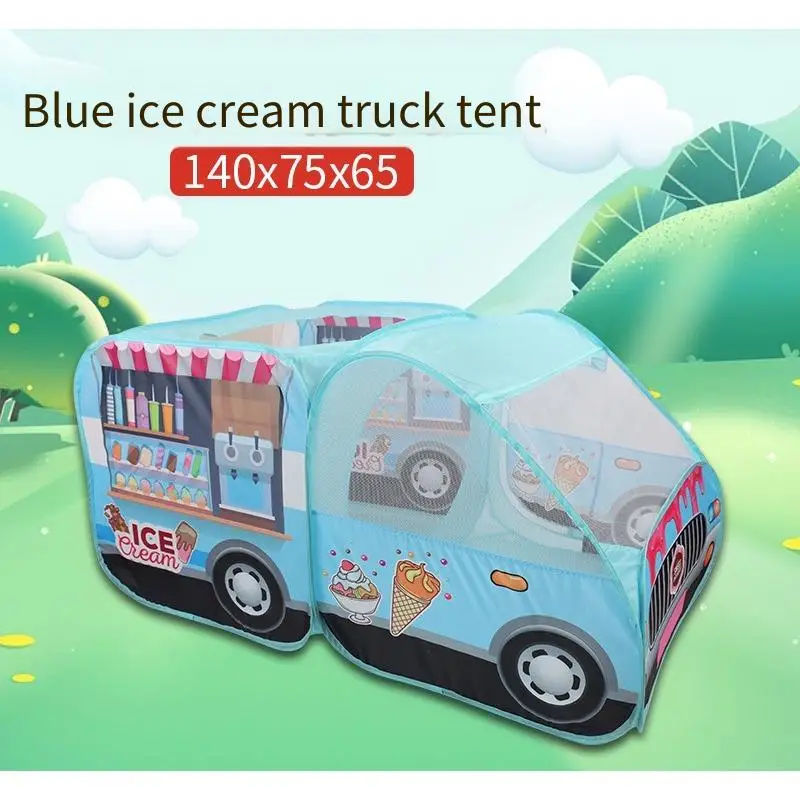 Portable Indoor Outdoor Play Tent for Kids Pink Dessert Truck No Assembly Needed Storage Bag Role Play Imaginative Gifts