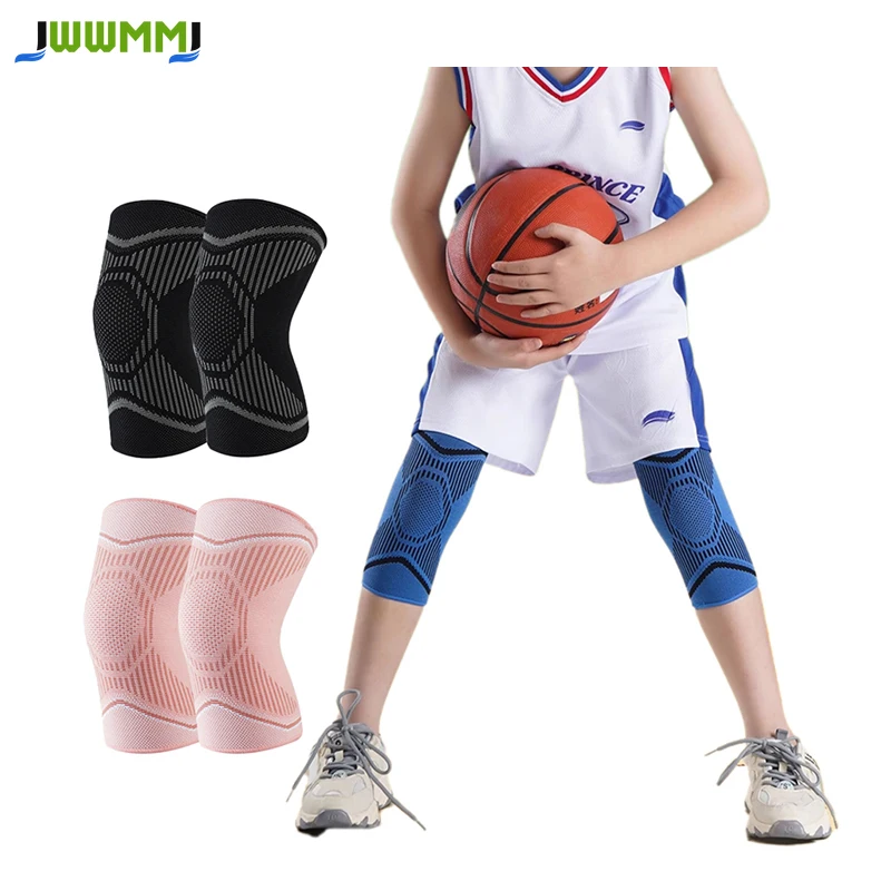 

1pair Kids Compression Knee Brace Sleeve for Sports Support Youth Girls & Boys Football Basketball Running Ankle Wrist Wrap