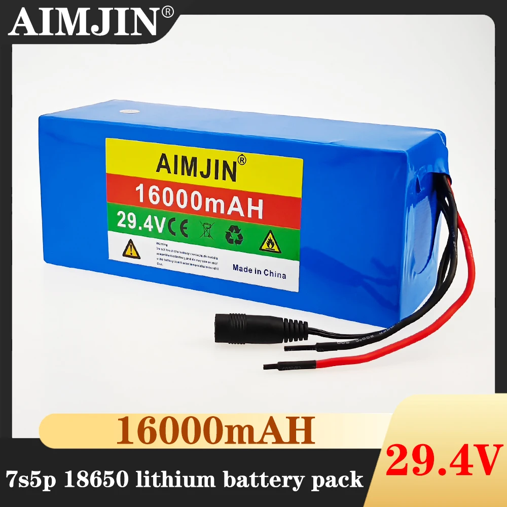 

Batterie Lithium-Ion pour Vélo Électrique, Fauteuil Roulant, 7S5P, 24V, 16Ah, 500W, 29.4V, 16000mAh, 18650