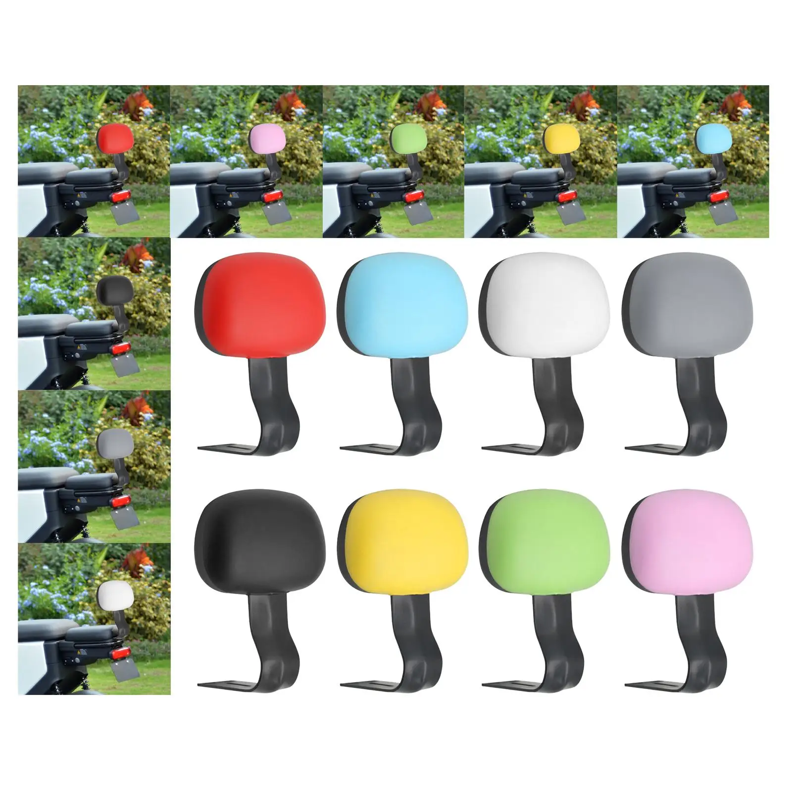 

Motorbike Backrest Pad Rear Seat Comfort Cushion Universal Waterproof Steel Support for Electric Bicycle Motorcycle Passenger