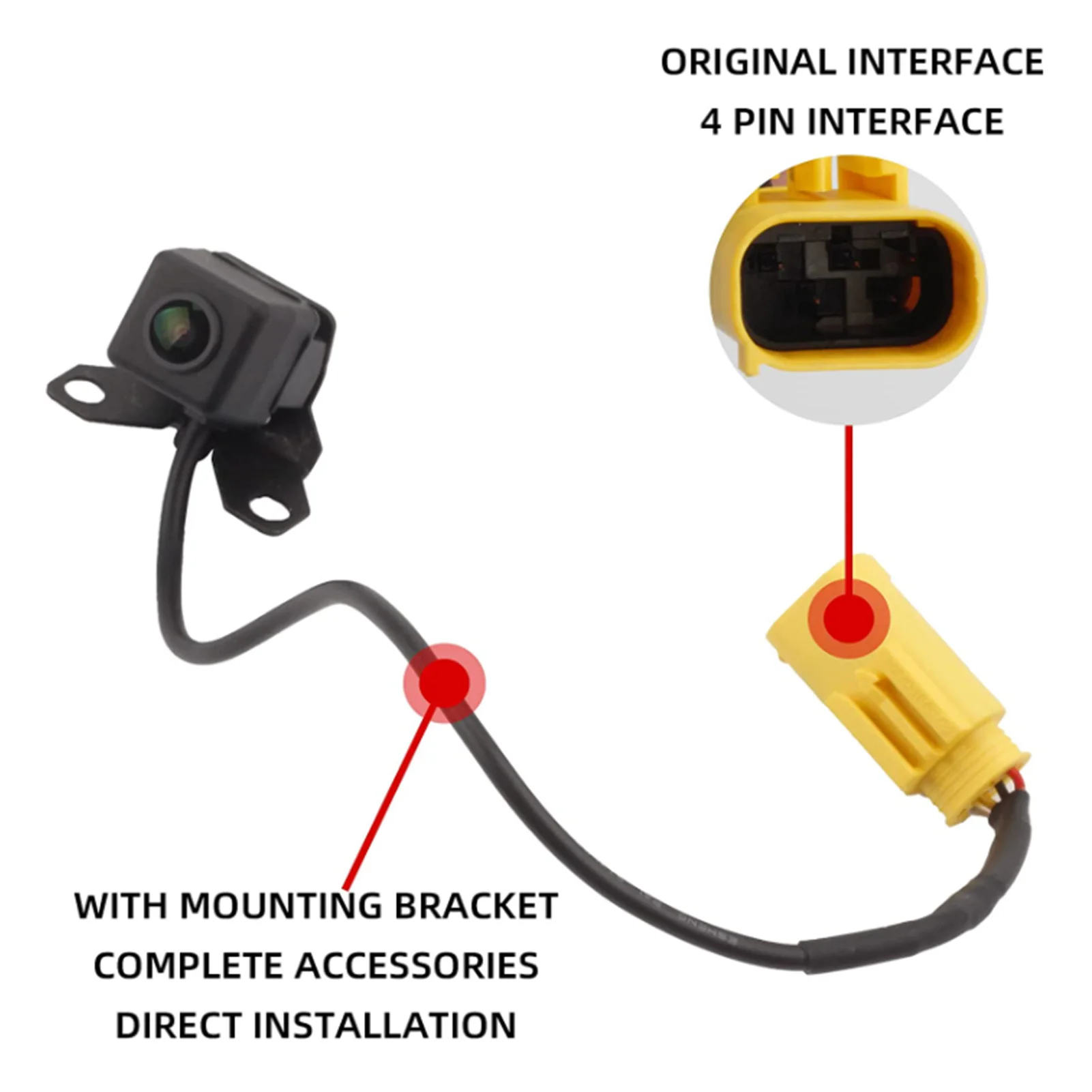 Backup Camera 95750‑3W110 Waterproof Rear Parking Assist Camera Replacement for Kia Sportage 2011‑2014