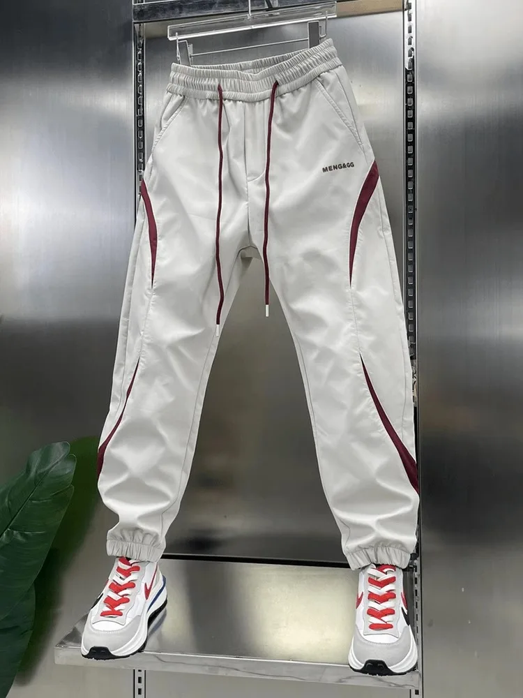 ملابس العمل غير الرسمية في الهواء الطلق السراويل الرجالية الصيف الأمريكية شارع العليا اللون بلو السراويل الطويلة Harajuku Sle السراويل الرياضية #4