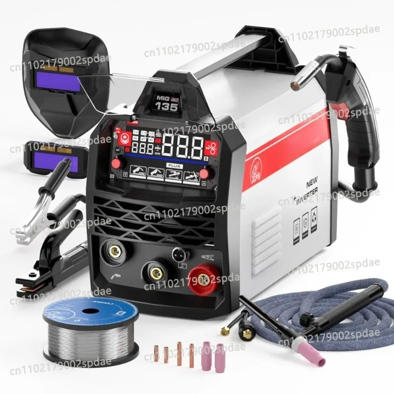 Multi Process Mig MMA Flux Core Welding Machine Complete Set With Auto Darkening Welding Helmet