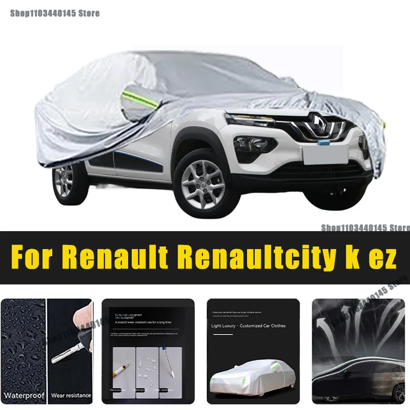 

Full Car Covers Outdoor Sun UV Protection Dust Rain Snow Oxford cover Protective For Renault Renaultcity k ez Accessories