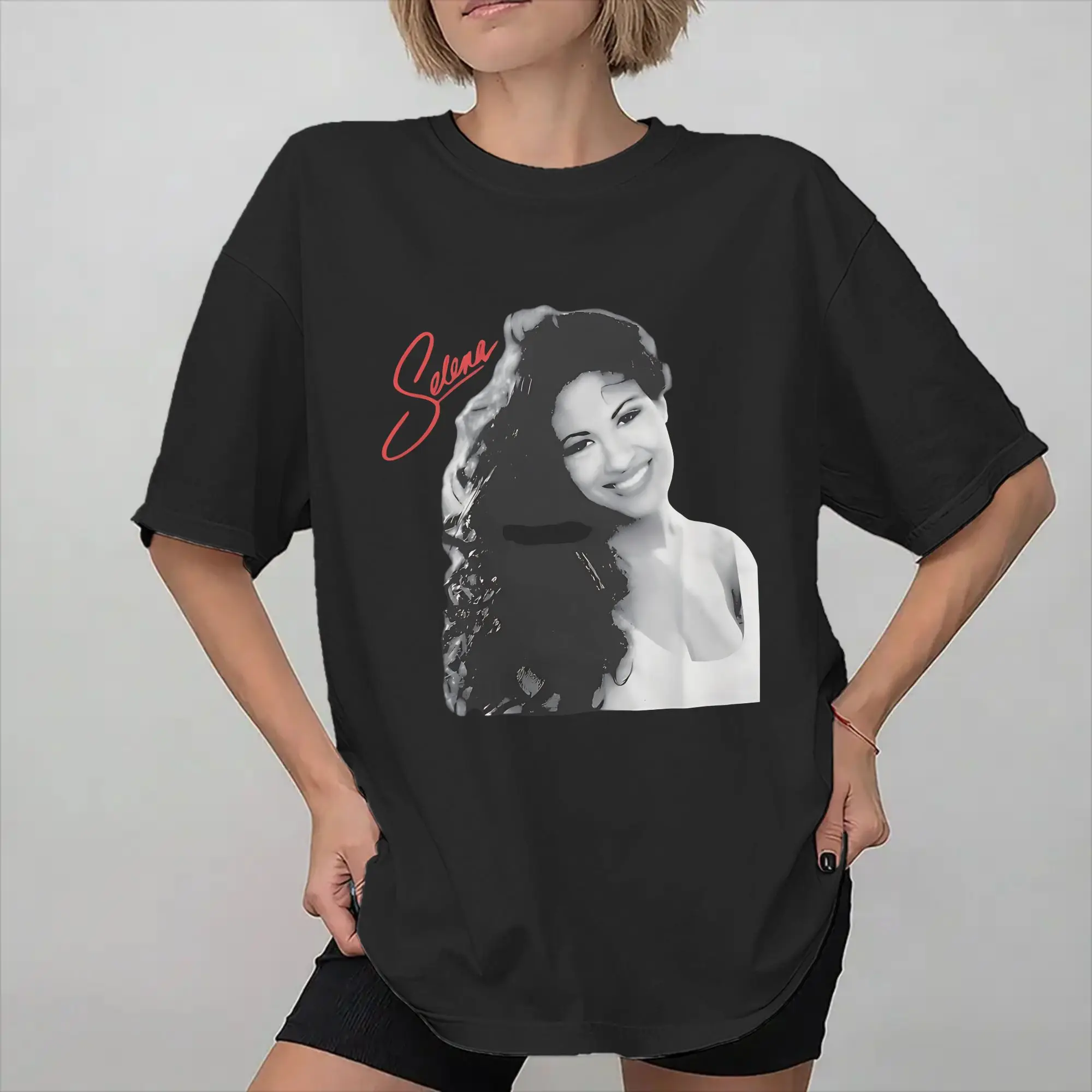 Summer Selena Quintanilla Beautiful Tour Girl   T Shirt for Men Women  Pure Cotton T-shirts Short Sleeve Clothing