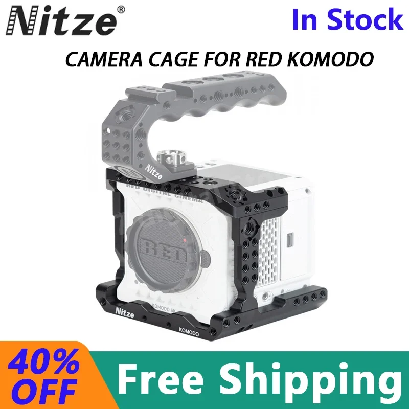 Nitze CAMERA Cage for RED Komodo with N64-HR / N64-ER ARRI Rosette Mount Aluminum Alloy Kit Cage