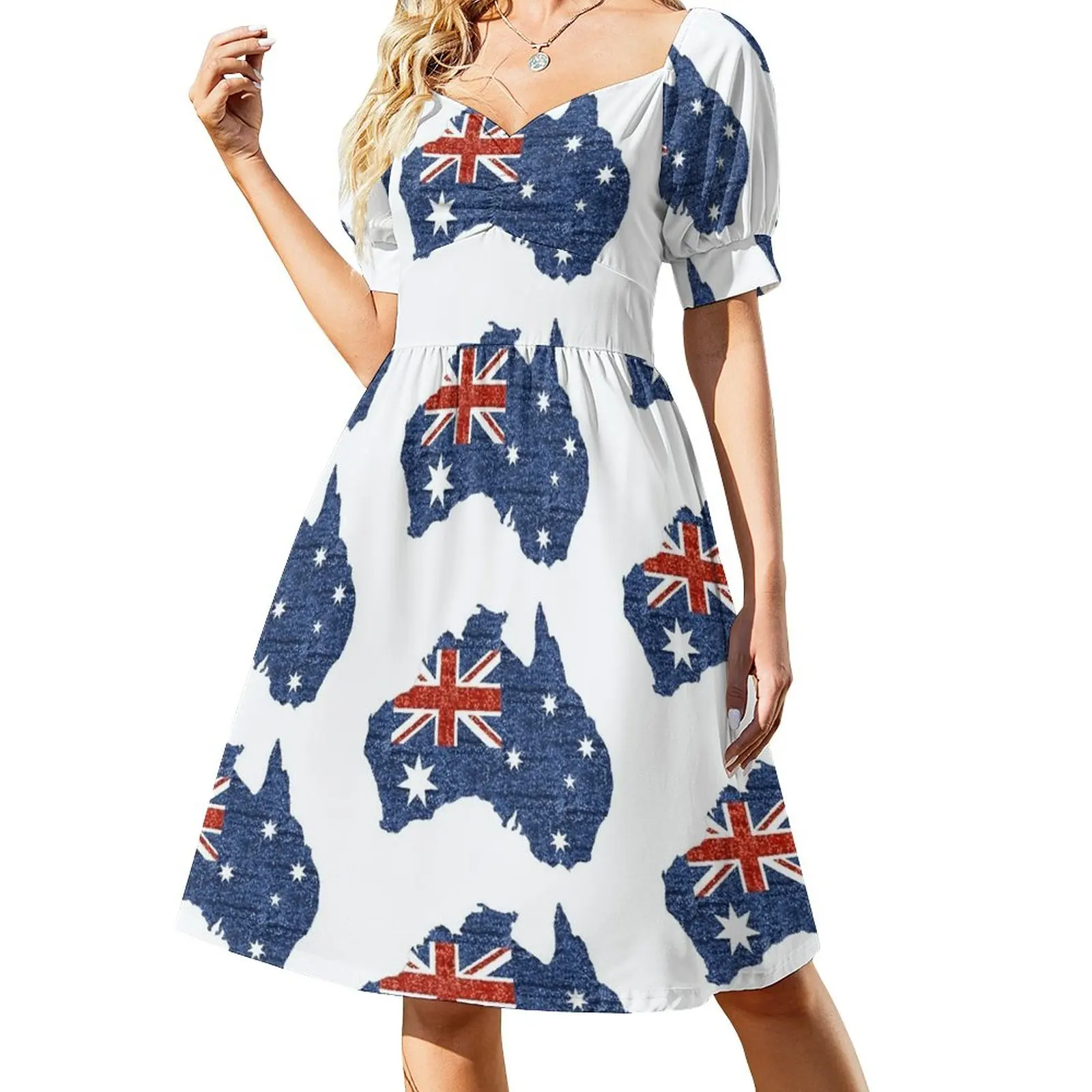 

sequin print australian flag Sleeveless Dress dress Woman dresses