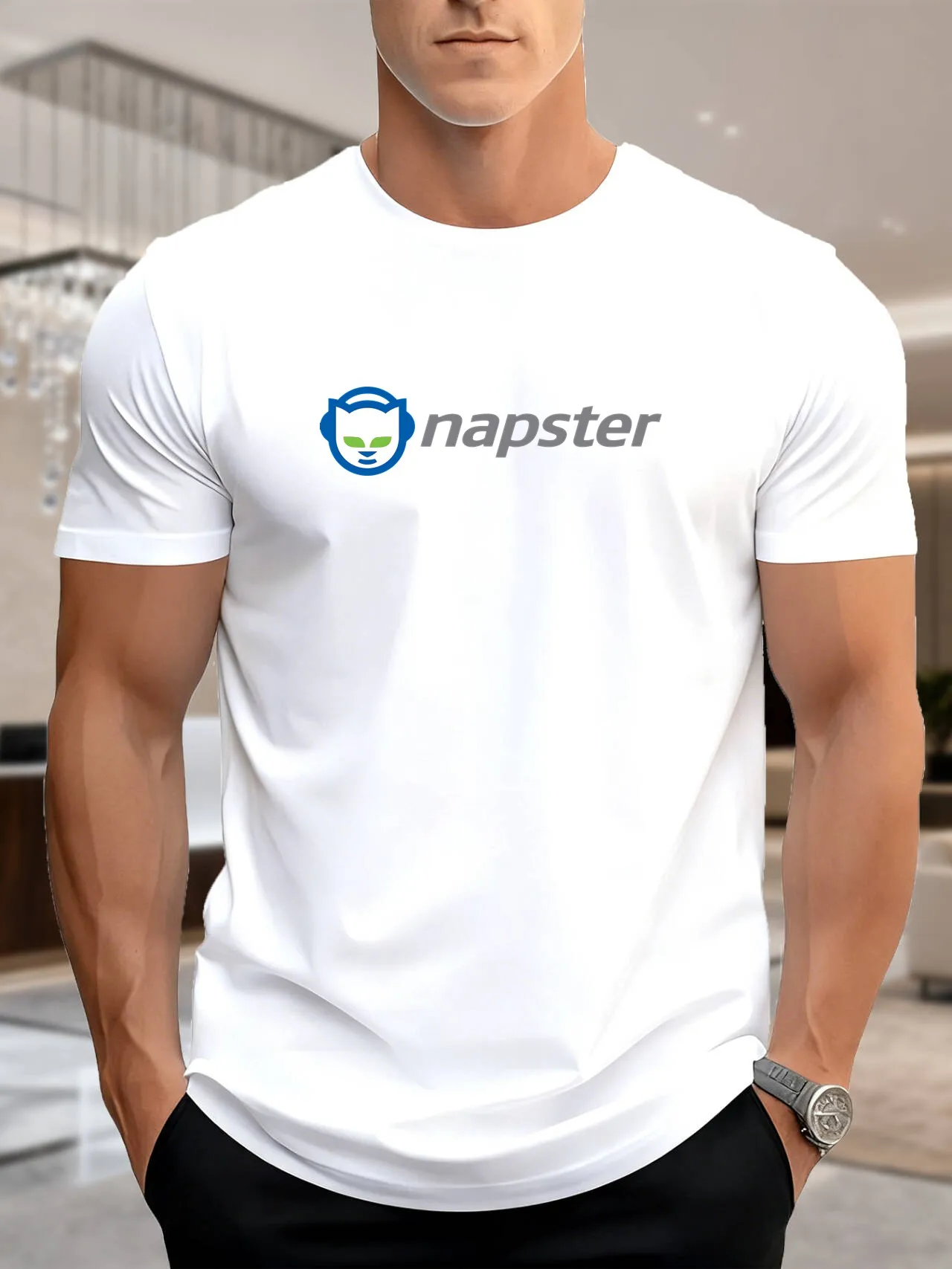 Nowa Kolekcja Moda Napster Heavyweight Gorąca Wyprzedaż Vintage Śmieszna Modna Koszulka Męska