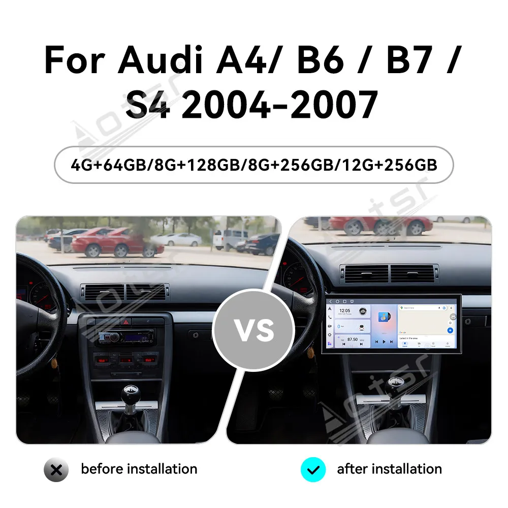 

For Audi A4 B6 B7 S4 2004-2007 Android 15 15.8'' HD Car Radio Car Multimedia Video Player GPS Navigation Carplay Unit DSP BT