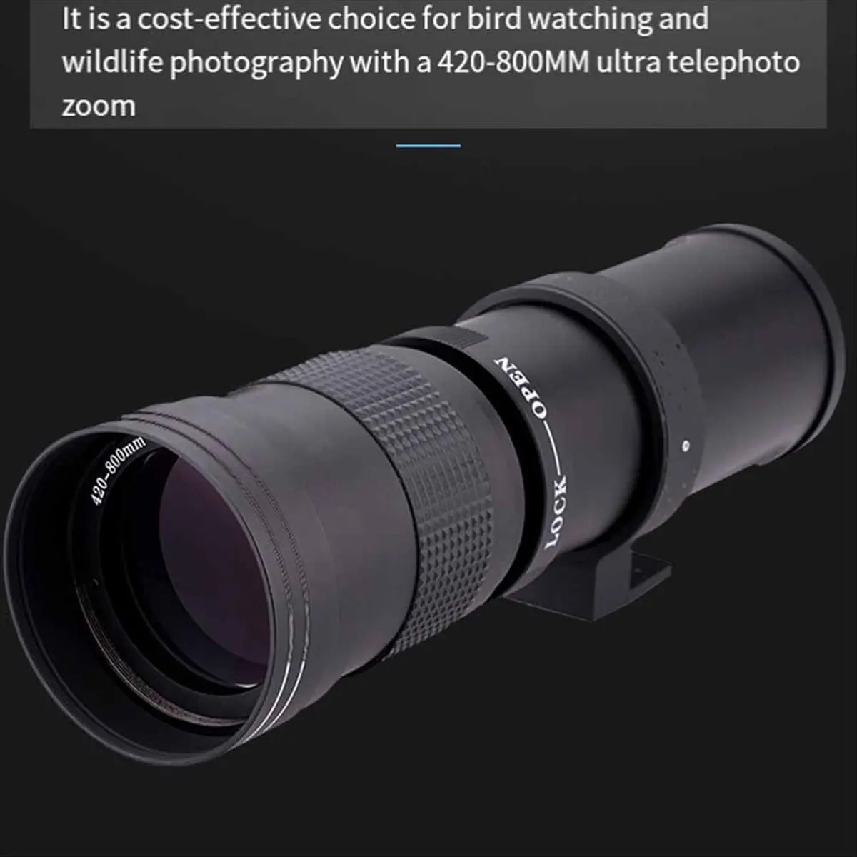 popop Lightdow 420-800mm F8.3-16 Super Telephoto Zoom Lens Manual Focus for Nikon F