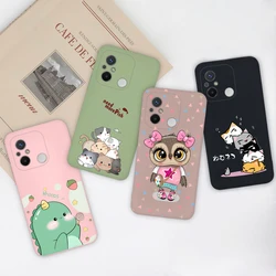 Phone Case For Redmi 12C 11A 4G Cartoon Dinosaur Soft Silicon TPU Matte Back Cover Coque For Redmi 12 C 11 A 4G Funda Capa Shell