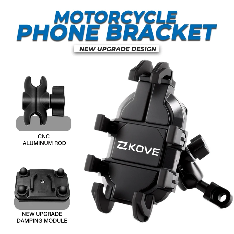 

Phone Holder 360° Rotatable Riding Motorcycle Stand Bracket Non-slip For KOVE COLOVE 800X 800 X 525X 450RR Montana XR5