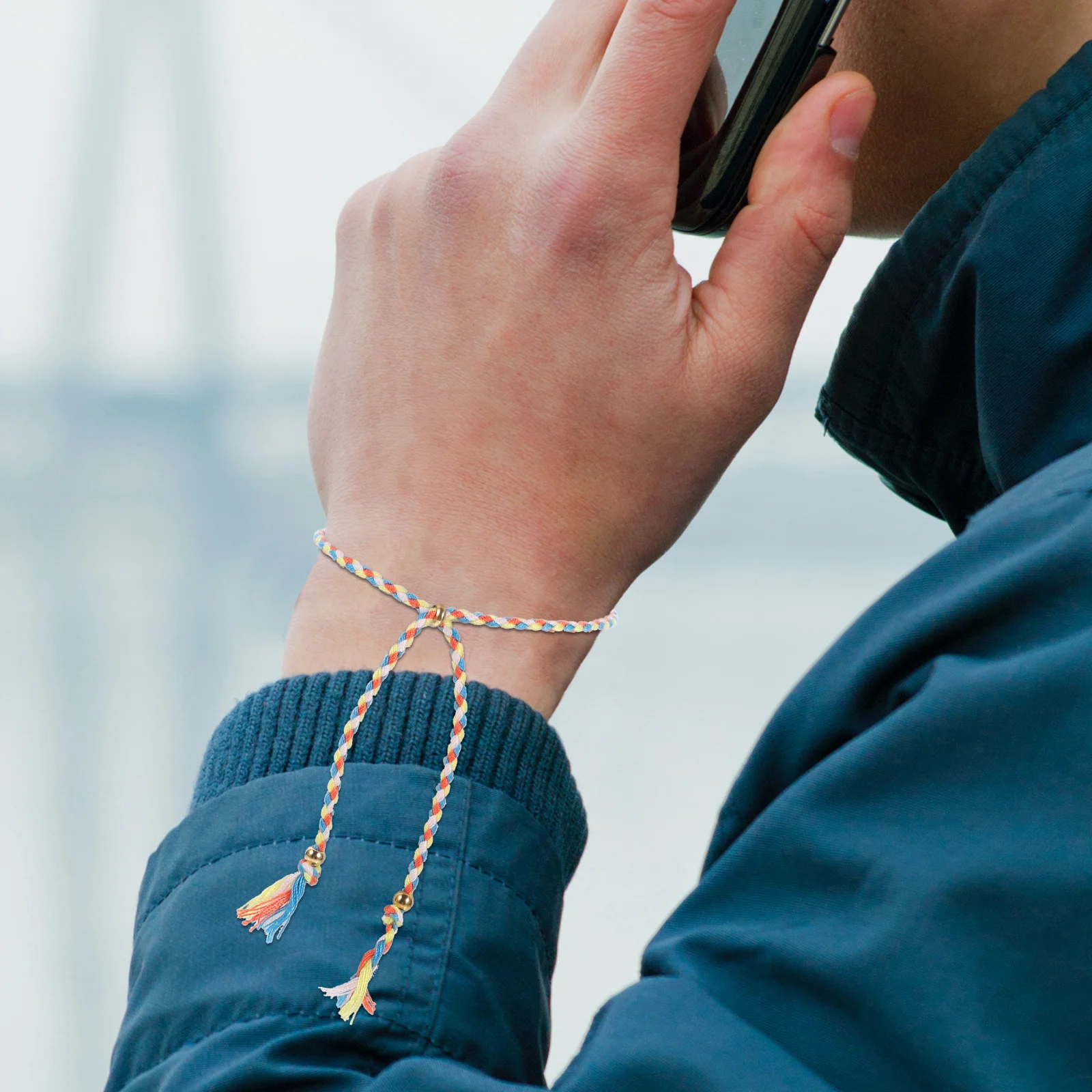 

28pcs Braided Bracelets For Men Women Adjustable Cotton Cord Bracelet Copper Bead Tassel Unisex Friendship String