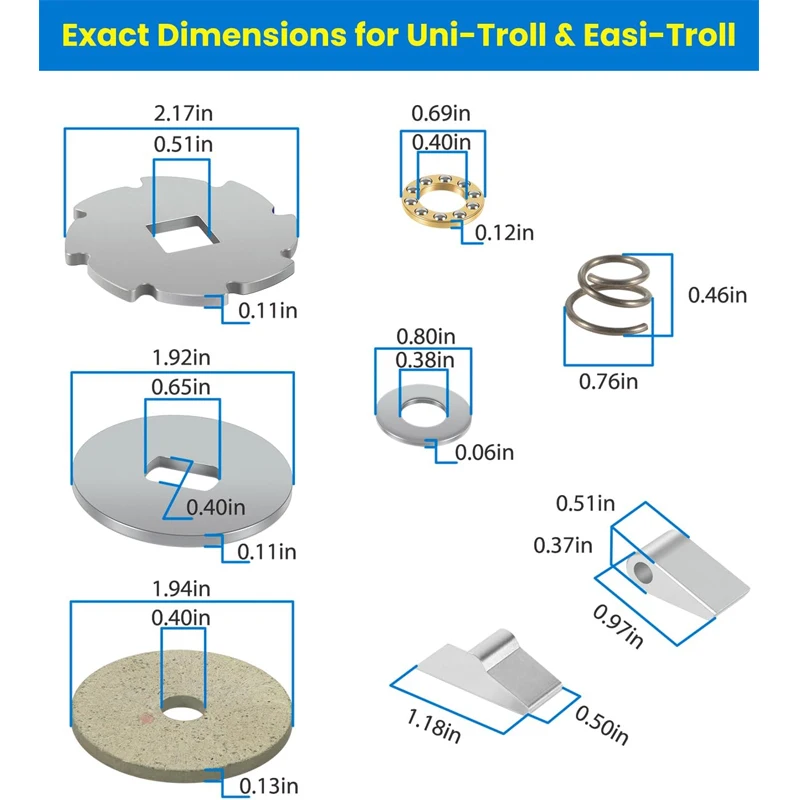 Outboard Boat Downrigger Rebuild Kit Fits Cannon Manual Downrigger Uni-Troll 10 STX & More Designed for an Easy Assembly