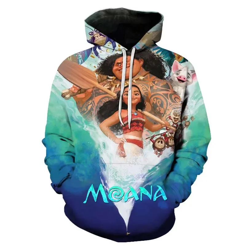 Disney-Sudadera con capucha de Moana para hombre y mujer, Jersey informal a la moda, ropa de calle Harajuku