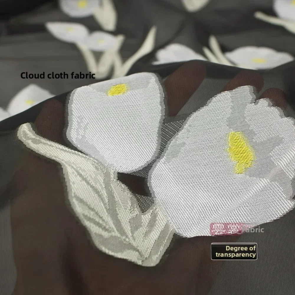 

Жаккардовое летнее сетчатое платье из органзы с вырезом тюльпана, одежда европейского бренда, модный дизайн, ткань для шитья своими руками по метрам