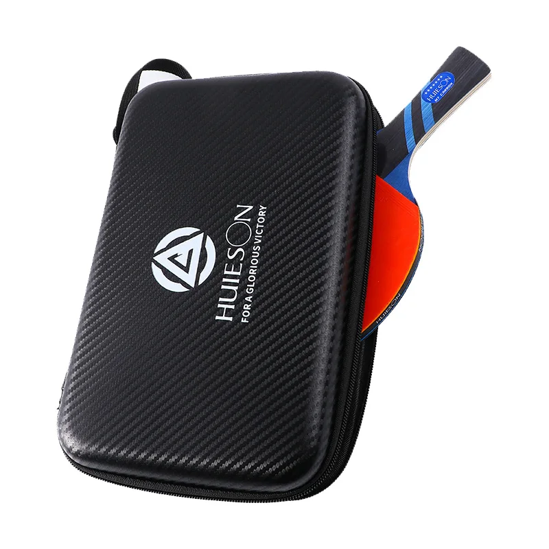 

HUIESON Table Tennis Carrying Case Hard Shell Ping Pong Racket Storage Bag Portable Durable Carbon Fiber Surface