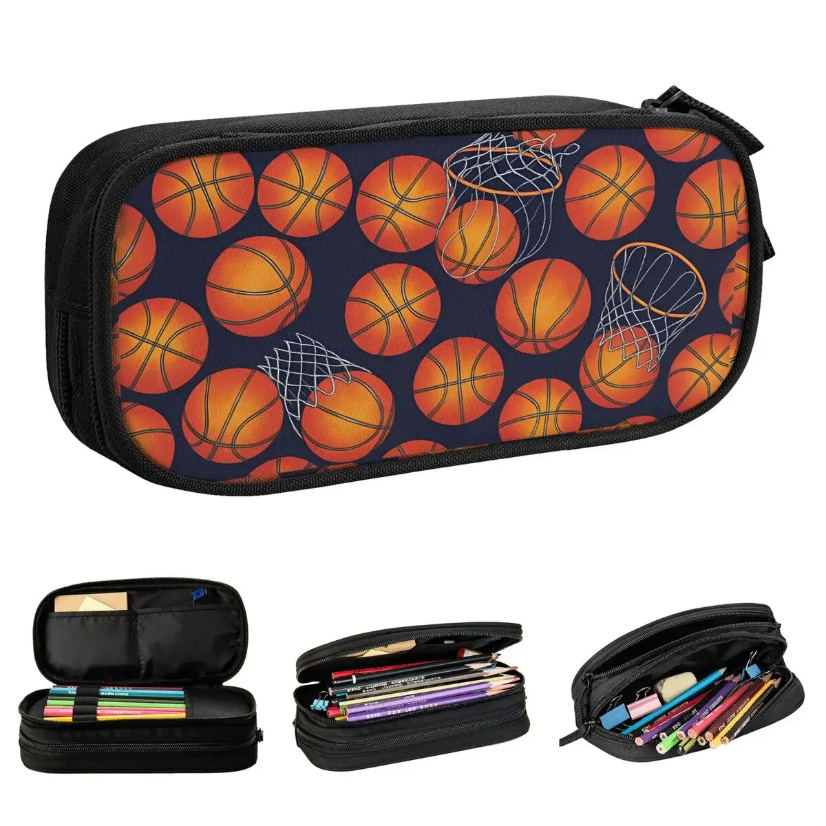Basketball Pencil Case Creative Sports Ball Games Pen Bag Student Large Storage Students School Cosmetic Pencilcases