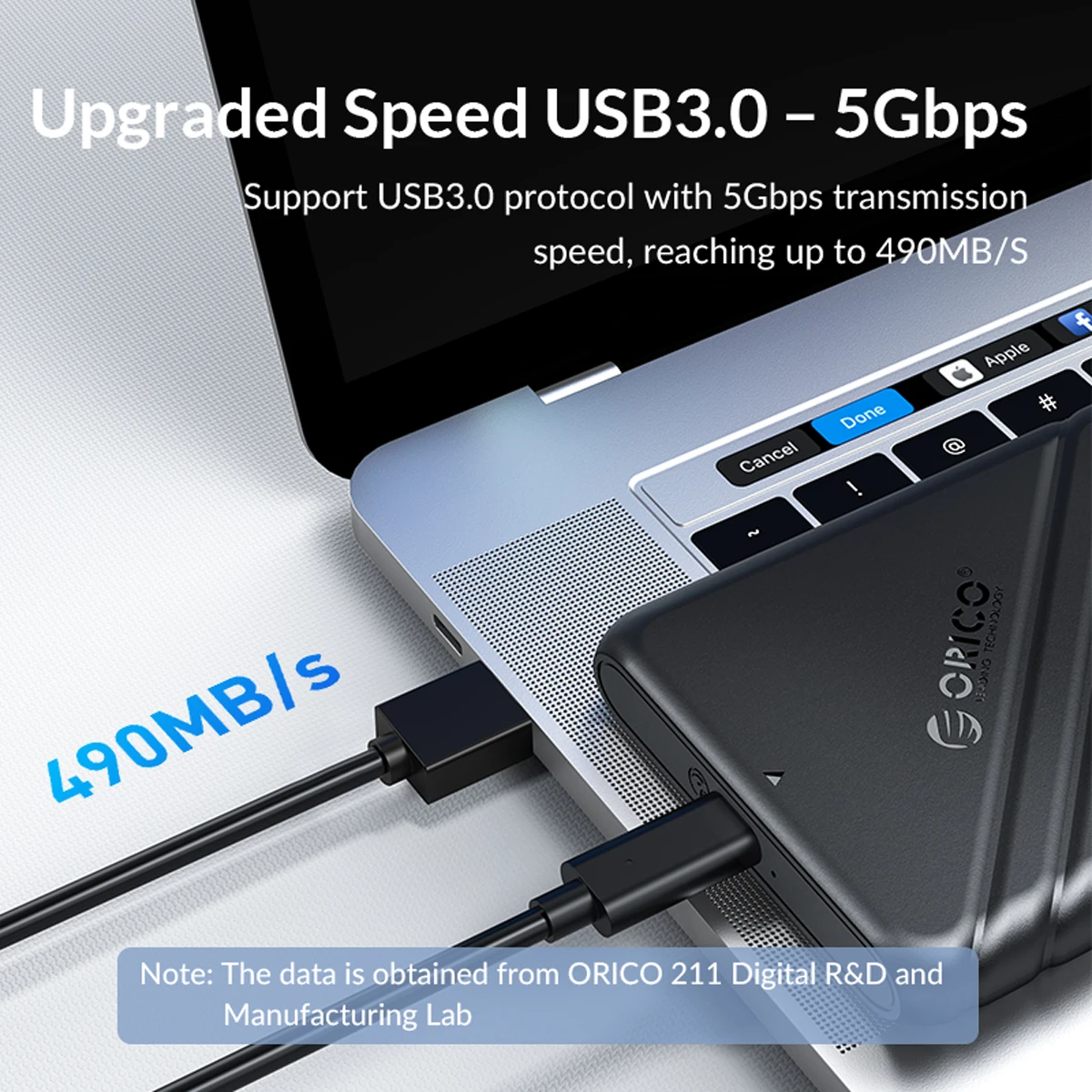 ORICO 2,5-Zoll-Festplattengehäuse USB Typ-C SATA 5Gbps für SSD HDD 9,5 7mm Externes Festplattengehäuse für PC – Detail 5