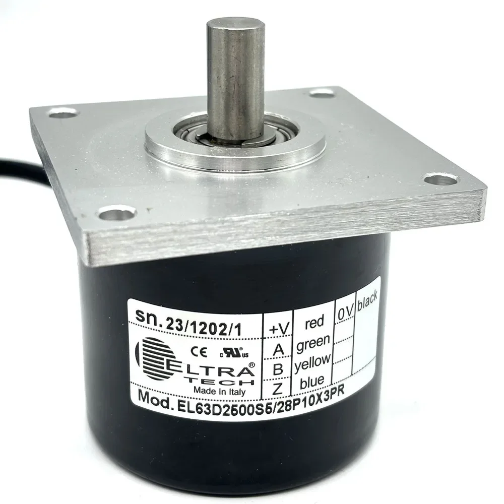 ELTRA-Square flange rotary encoder EL63D2500 S5/28P10X3PR 2500 PPR solid shaft encoder