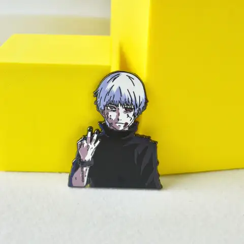 Anime Tokyo Ghoul Pins Kaneki Ken Metall Märken Animation Manga Broscher för Väska Ryggsäck Kläder Kavajslag ACG Dekoration Cosplay 8 best sales Tokyo Ghoul-nål - №2