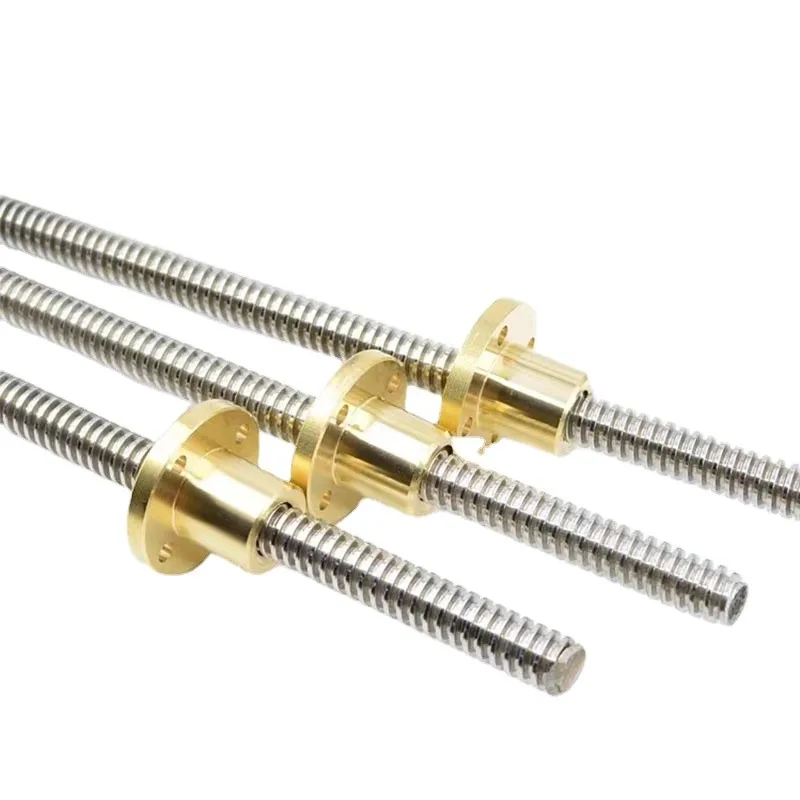 T22 Lead Screw 22mm Diameter T22x5 Tr22x5 Thread Screw Pitch 5mm Lead 5mm Trapezoidal Rod with Single Brass nut for 3D Printer