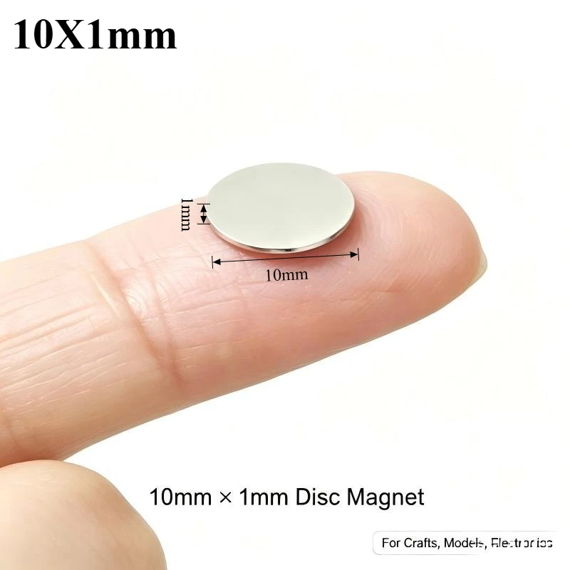 10x1mm N35 Disc Neodymium Magnet Small Round Permanent Magnet Multi‑use Industrial Hardware Fridge DIY Craft Model Building 10*1