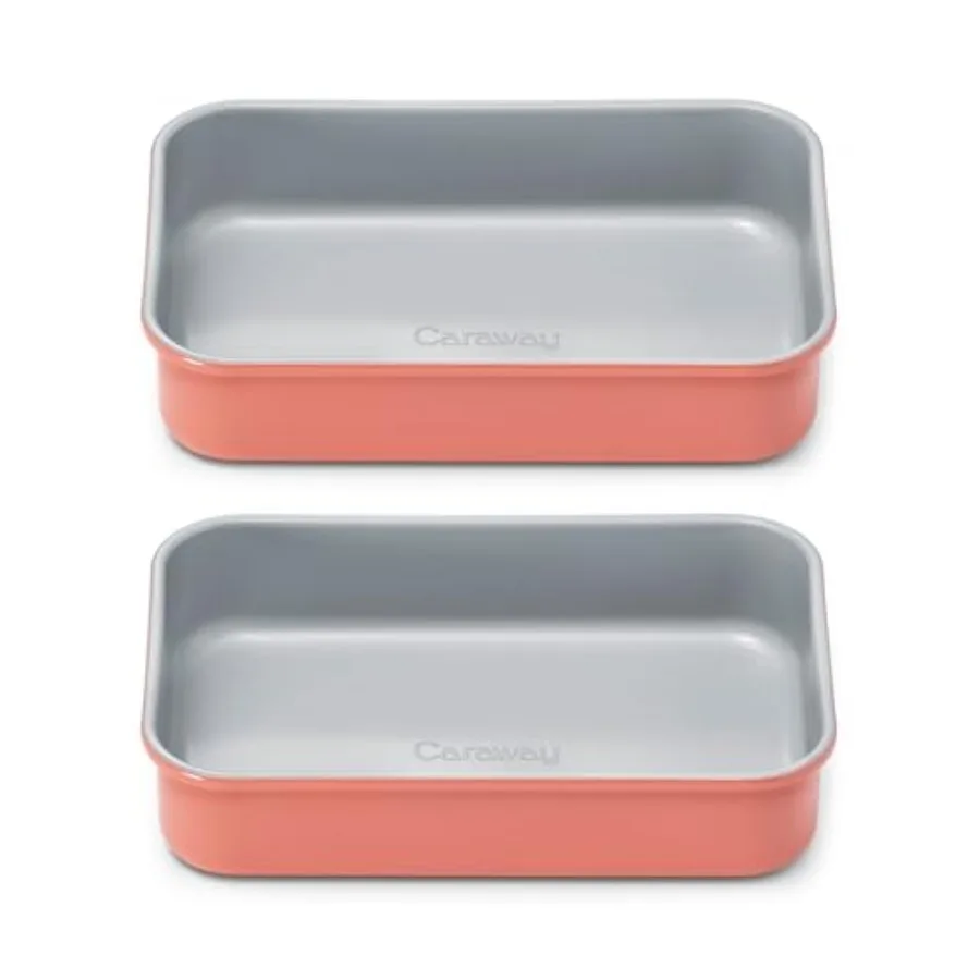

Nonstick 9" x 6.5" Small Rectangle Baking Pan Duo Non-Toxic PTFE and PFOA Free Aluminized Steel Core Deep Ceramic Baking Pan fo
