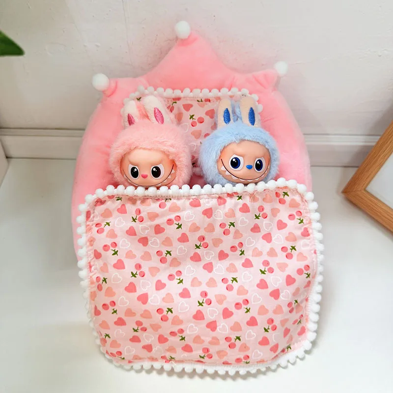 

Лидер продаж, мини-кукла Лабу, одежда, Корона, вишня, ананас, кровать, милое сердце, тканевая подушка, забавная кукла, аксессуары для одежды