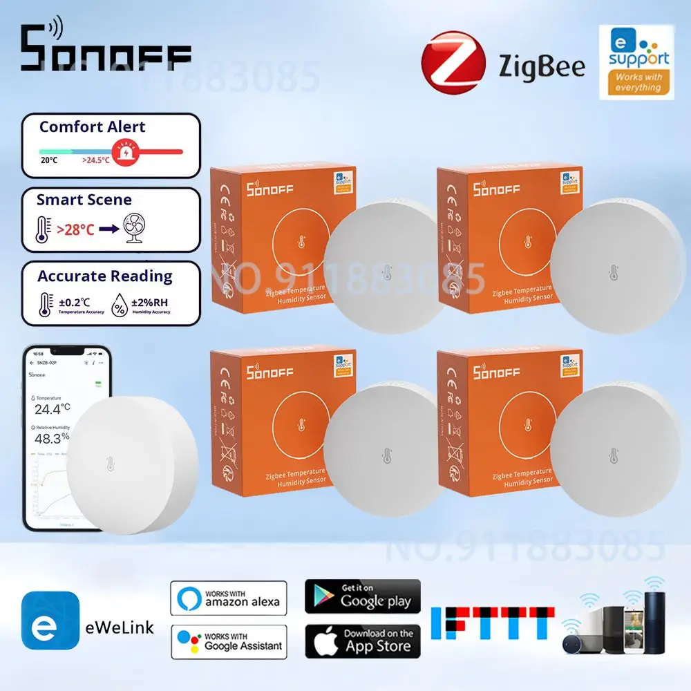 SONOFF SNZB-02P Zigbee Temperature Humidity Sensor High-Accurate Monitor Smart Thermometer Hygrometer Via EWeLink Alexa Google