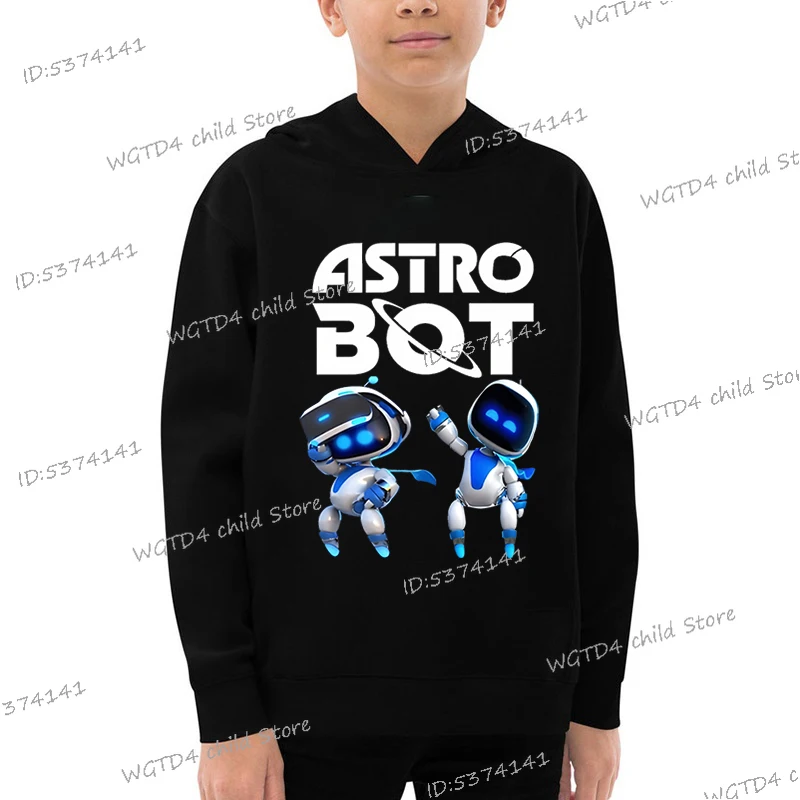 Y2K Style Children's Astro Bot Hoodie Casual Boys Girls Astros Playroom Game Robot Hoody Harajuku Fashion Long Sleeve Hooded