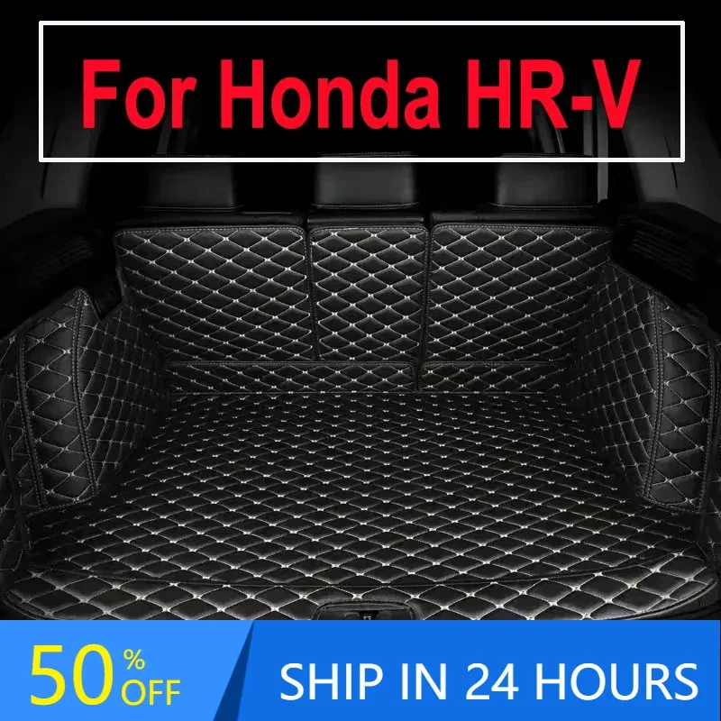 Car Trunk Mats For Honda HR-V Vezel RU 2022 2023 2024 5seat Leather Mat   Storage Pads Maletero  Accessorie Interior