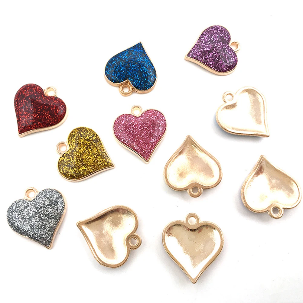

30pcs Heart Shaped Pendant Alloys DIY Jewelry Accessories for Making Necklace Bracelet Charms Craft Lover Gifts