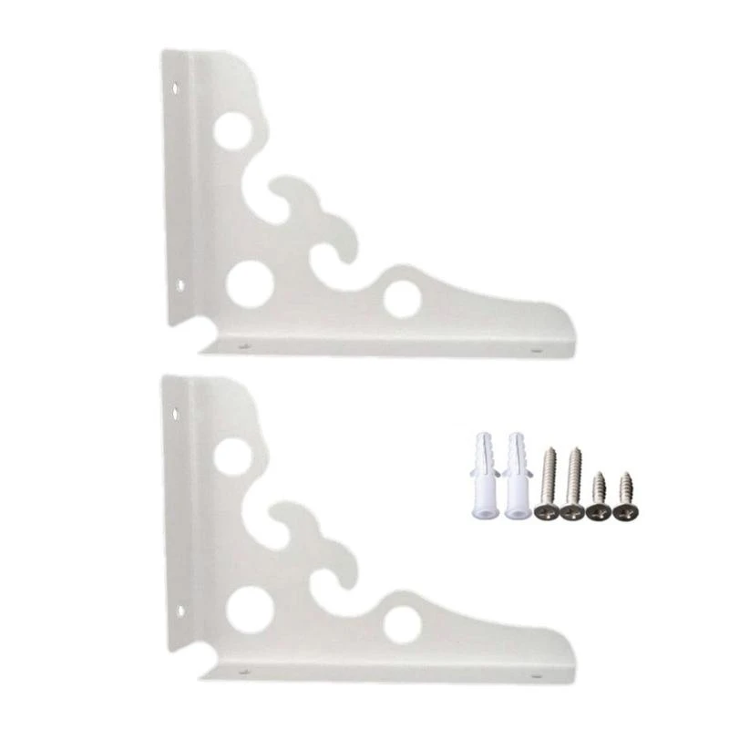 

652F 1Pair Heavy Duty Shelf Brackets with Screws Wall Mounted Metal Shelving Bracket Decorative Brackets Easily to Install
