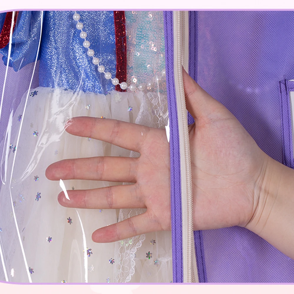 Purple New Non-woven Children's Dance Dress Dust Cover Girls Hanging Clothes Storage Bag Breathable Dance Costume Garment Bag