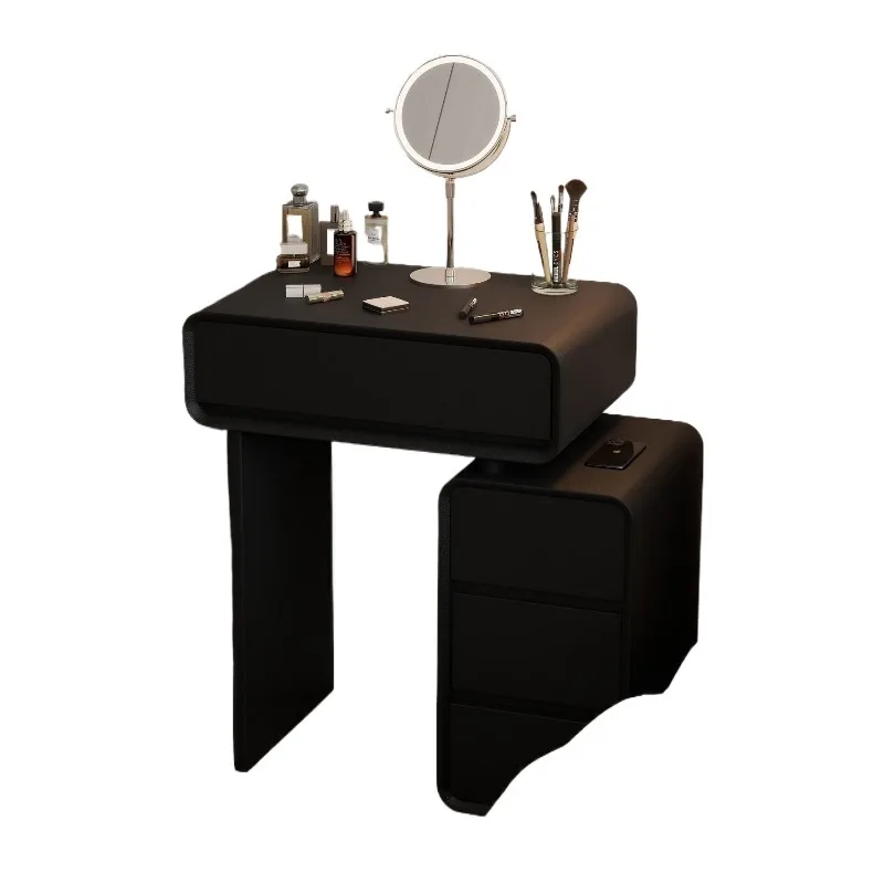 Solid wood dresser bedside table integrated light luxury small apartment retractable dresser with chest cabinet new explosion