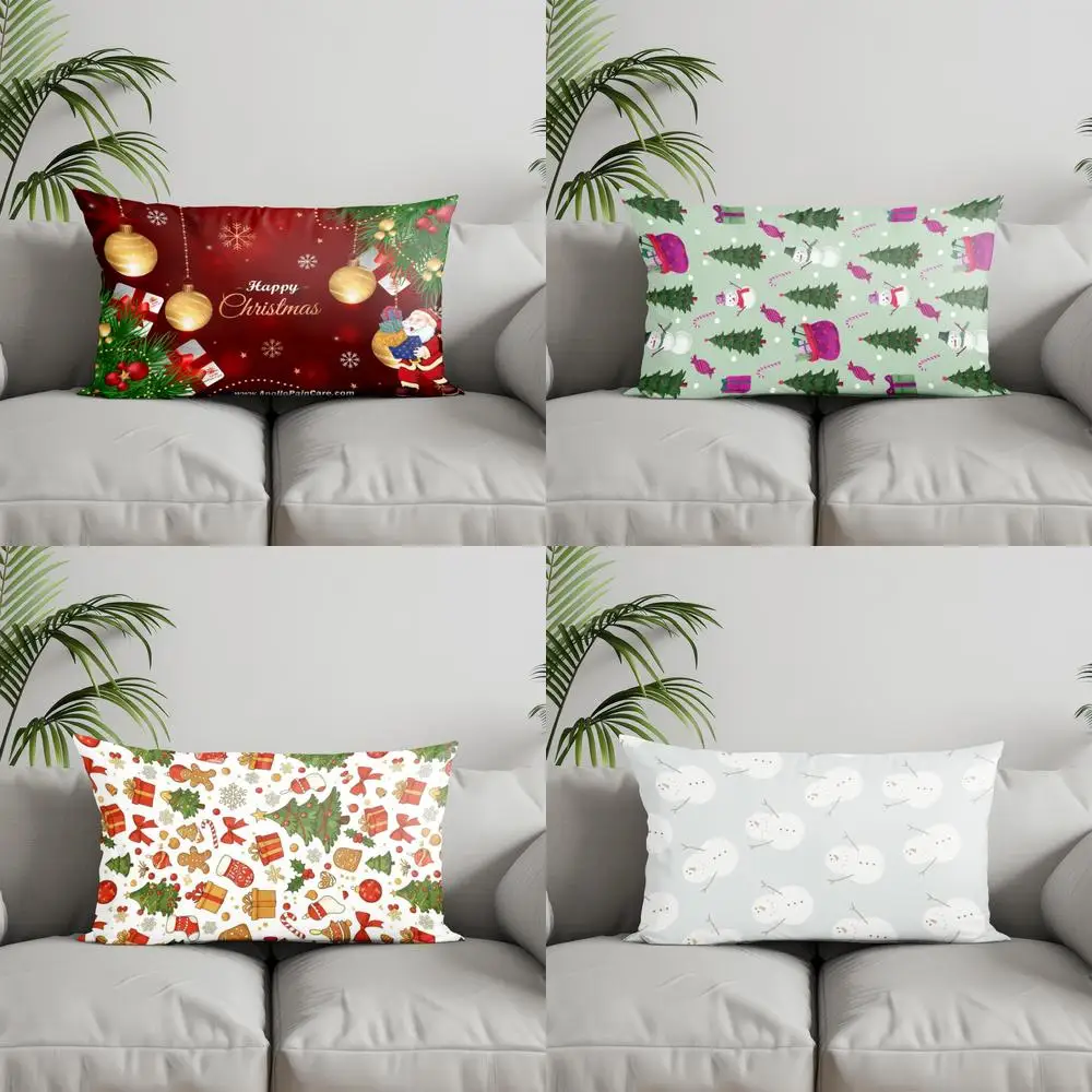 ديكور المنزل وسادة عيد الميلاد سعيد لقضاء عطلة مناسبة لأريكة غرفة النوم غطاء وسادة السيارة وسادة الظهر المستطيلة