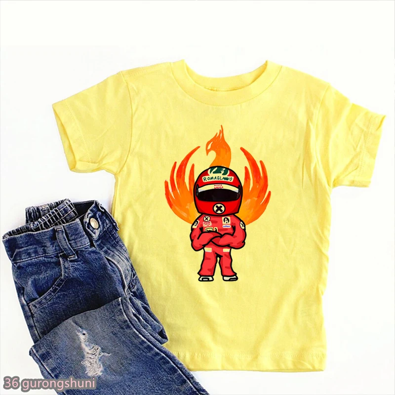 T-Shirt For Boys F1 Mini Drivers Series Cool Racing Drivers Graphic Print Boys Clothes Fashion Casual Kids Clothes Tshirts Tops