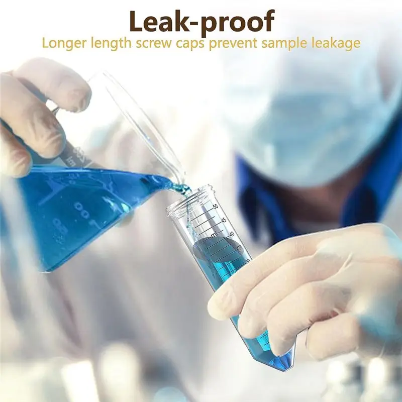 A008 Conical Centrifuge Tube - 50ML Centrifuge Tubes, 25 Pcs Sterile Tubes with Leak-Proof Screw Caps, Conical Tubes