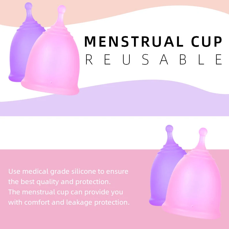 2Pcs Menstrul Cup Reusable Menstrual Hygiene for Women Menstural Cups Feminine Product Menstruation Bowl Collector Storage Case