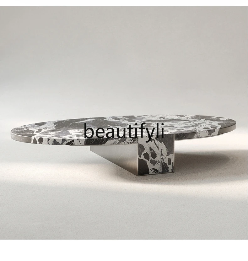 

Italian light luxury natural marble coffee table living room home high-end villa Nordic modern minimalist creativity