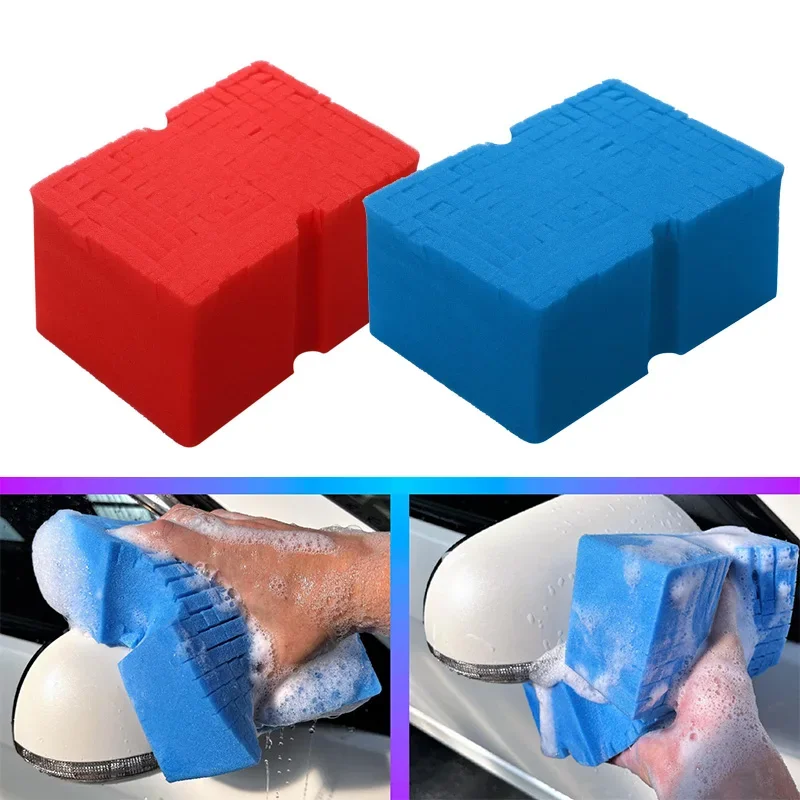 

Large Cross Cut Durable Soft Foam Grid Sponge Non Scratch Car Wash Super Absorbent Easy Grip Car Cleaning Tools Auto Accessories