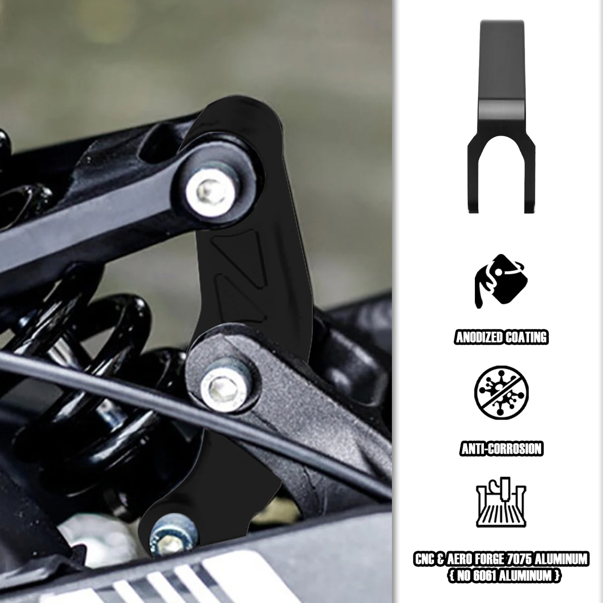 3/4 Inch Rear Progressive Suspension Linkage Riser Lifting Electric Lowering Kit Aluminum Black For Segway Sur Ron Dirt Bike